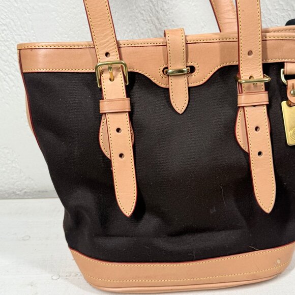 Vintage Dooney & Bourke Cabriolet Canvas & Leather Tote Shoulder Bag - Picture 3 of 13